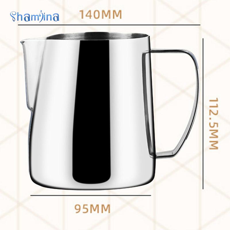 Bình hấp sữa tạo bọt shamjina bằng thép không gỉ phủ lớp chống dính cho quán cà phê/bar/espresso/latte/cà phê/cappuccino