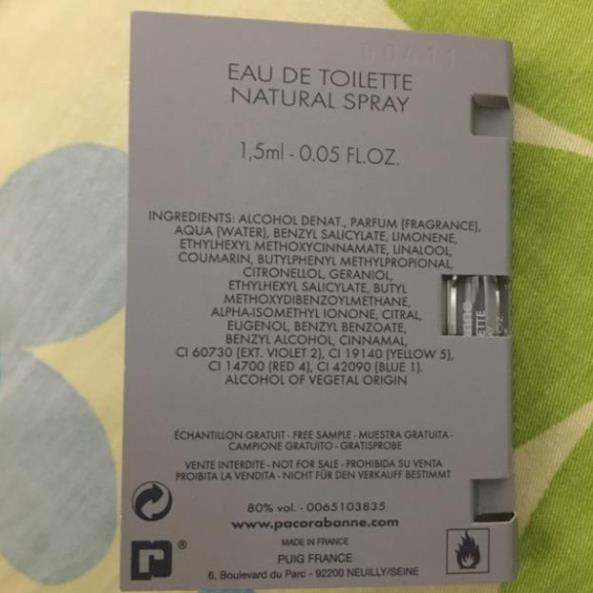 Nước hoa  Nam Invictus for men của Paco Rabanne vial