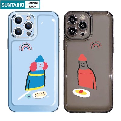 SUNTAIHO Ốp điện thoại in hình kiểu cặp đôi thích hợp cho iPhone 11 Pro Max 13 12 11 14 Pro X XS XR XSMAX 7 Plus 8 Plus