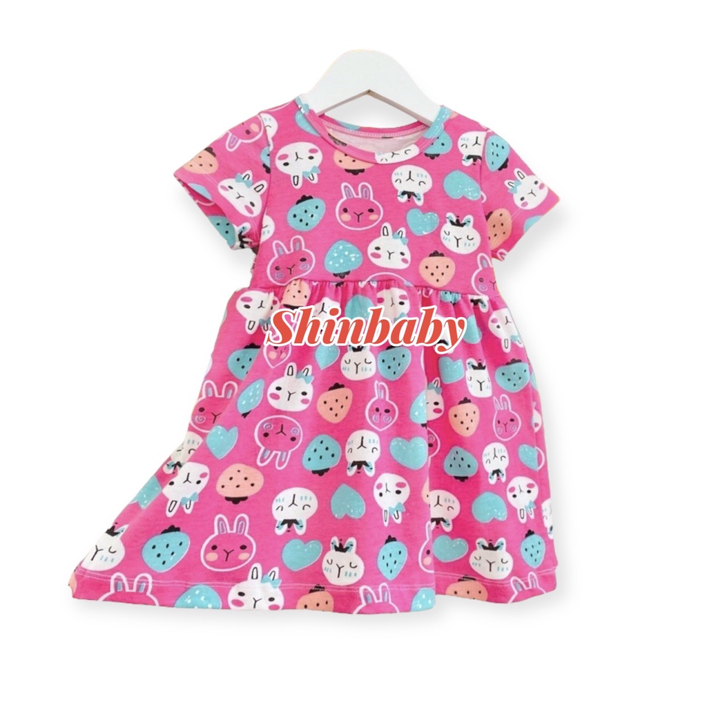 Váy đầm cộc tay cotton xuất xịn nhiều họa tiết dễ thương mềm mát mùa hè cho bé gái