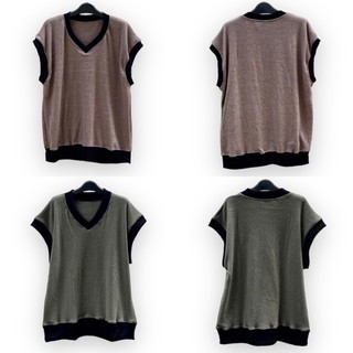 Áo Gile len cổ tim không tay Unisex