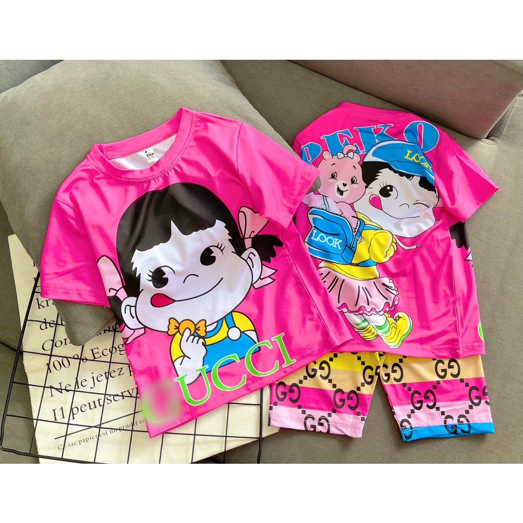 [8-40Kg] Bộ đồ bé gái quần Lửng in hình 3D HOT TREND chất vải mềm mịn thoáng mát được các bé yêu thích BGL22