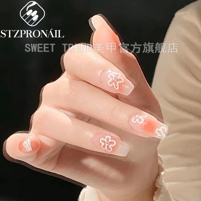 Miếng dán trang trí móng tay STZPRONAIL hình hoa anh đào xinh xắn đáng yêu