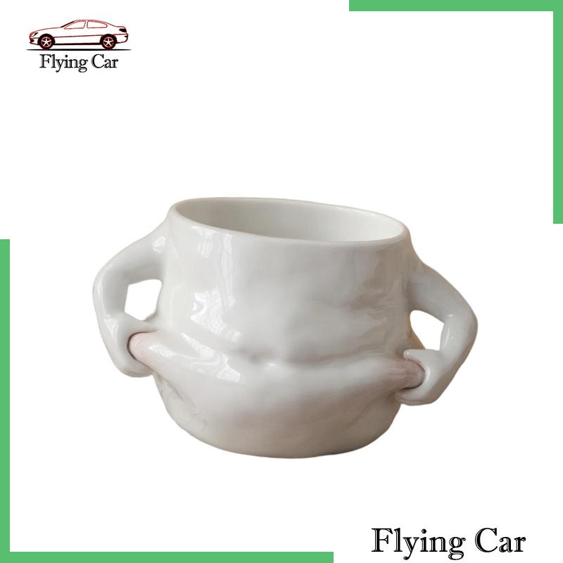 Cốc Uống Cà Phê Bằng Sứ Màu Trắng Có Tay Cầm Vui Nhộn Lzdjfmy2
