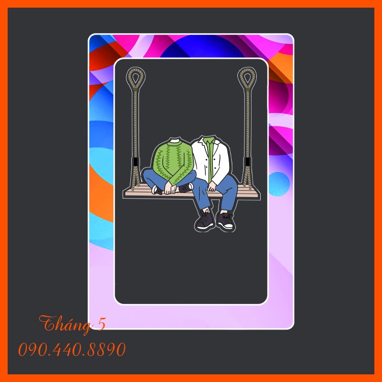 Mô hình standee xích đu lắc lư in hình theo yêu cầu, nhiều kích cỡ (in 1 mặt)