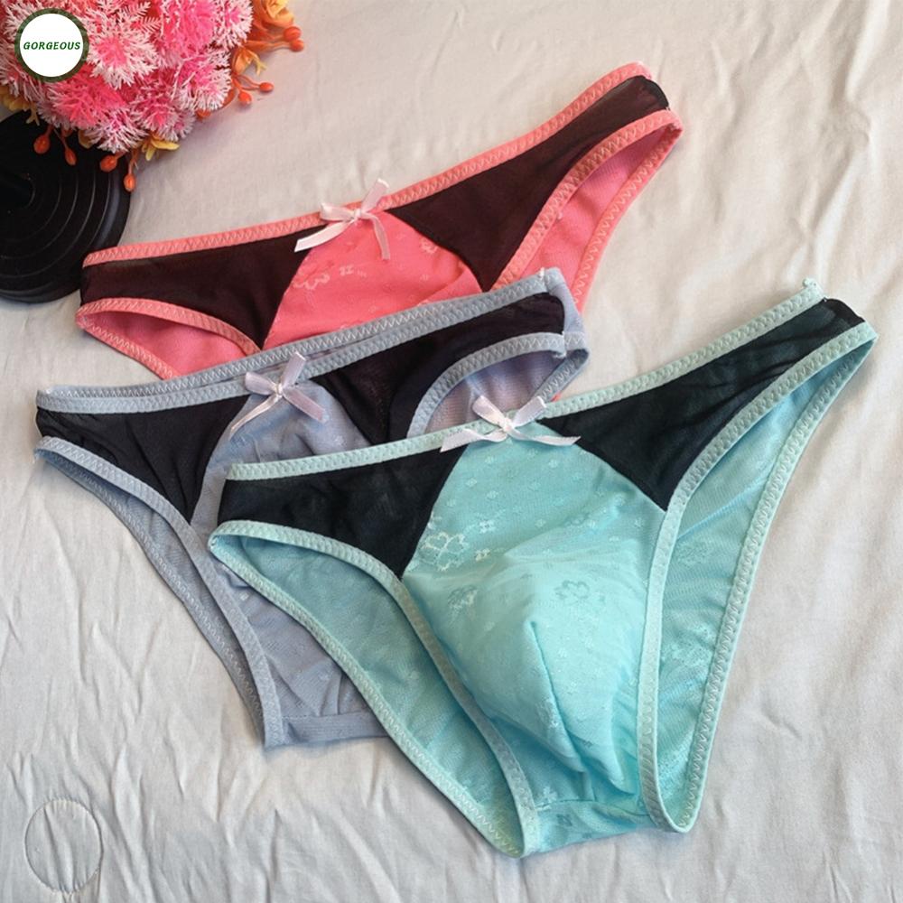 GORGEOUS~Underpants For Men Sissy Ultra-Thin Breathable Comfortable Jacquard Lace