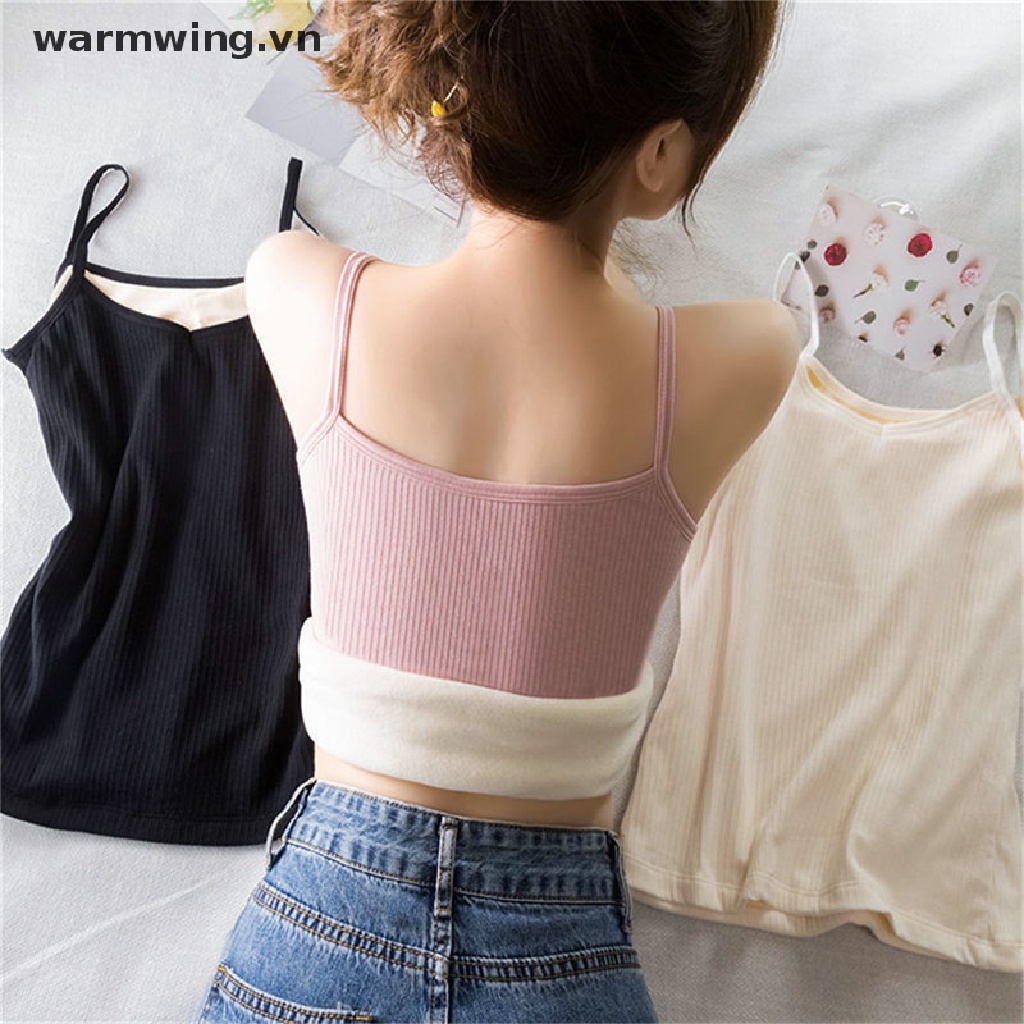 Áo Lót Nhung Dày Không Tay Giữ Ấm Màu Trơn Thời Trang Mùa Đông Cho Nữ