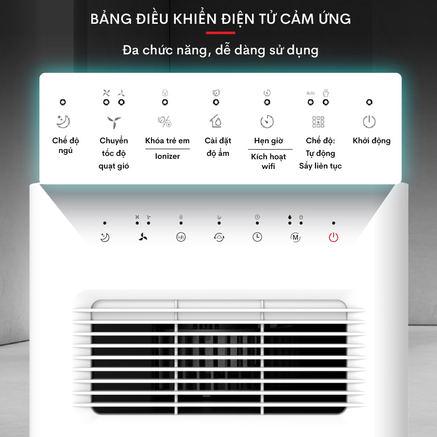 Máy hút ẩm lọc không khí 45m2 Nhật Bản Fujihome Nhập Khẩu