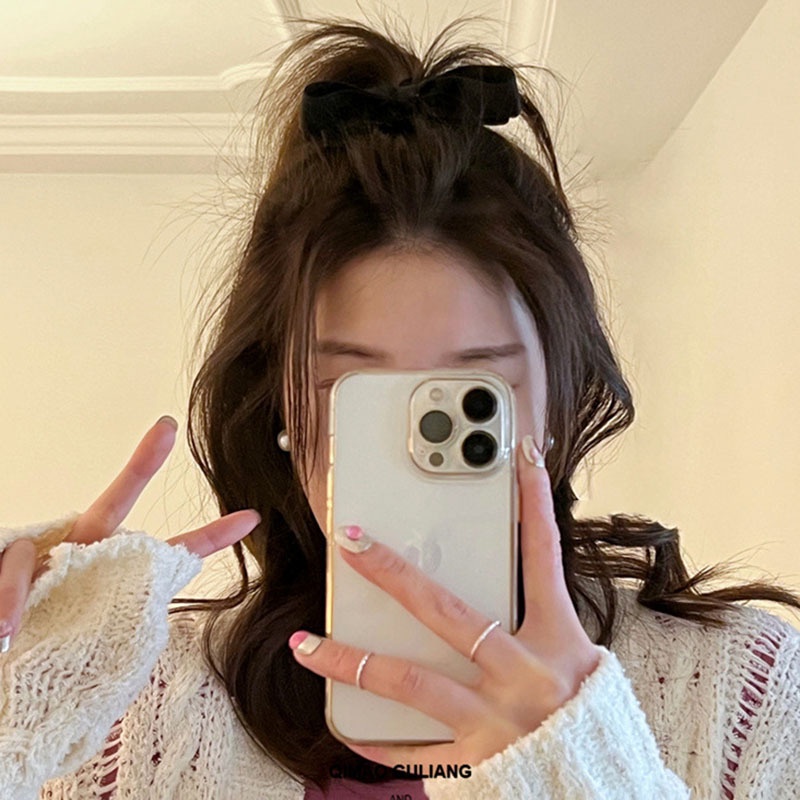 Kẹp Tóc Nơ Nhỏ Màu Đen / Hồng Dễ Thương Cho Bé Gái