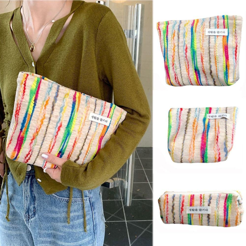 MOILYVN Túi Đựng Mỹ Phẩm Màu Sắc Tương Phản Tiện Dụng Mang Đi Du Lịch