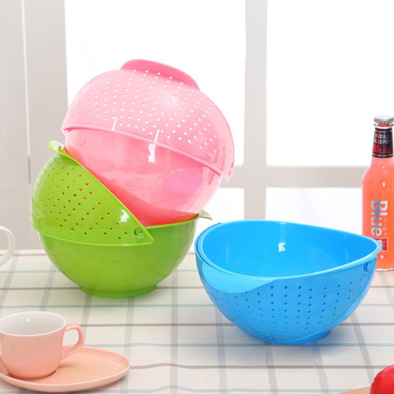 1 Rổ Rửa Rau Củ Quả 2 Trong 1 Tiện Lợi