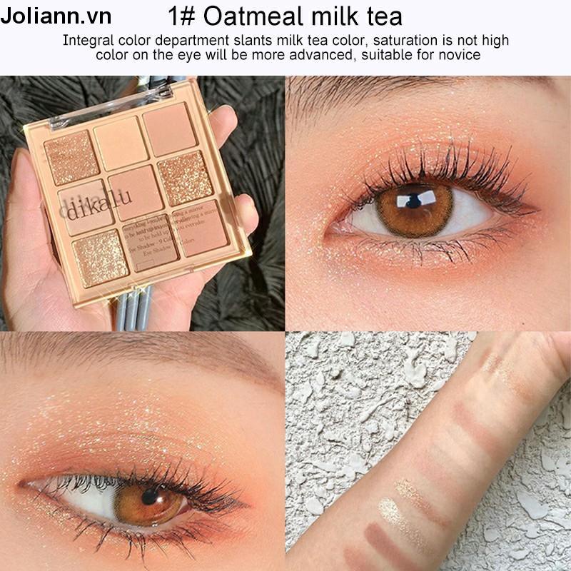 🎐Joliann🎐Bảng Phấn Mắt Màu Lì Và Màu Nhũ Kim Tuyến Trang Điểm Lâu Trôi