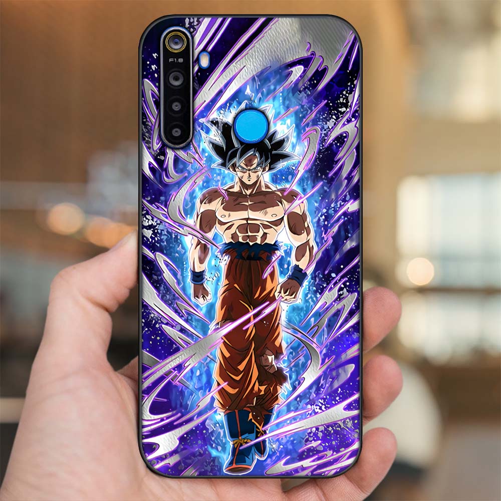 Ốp lưng Realme 5, 5 Pro viền đen in hình Son Goku Dragon Ball Super Saiyan
