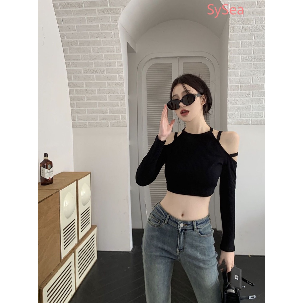Áo Croptop Trễ Vai Dáng Ôm Thời Trang Dành Cho Nữ