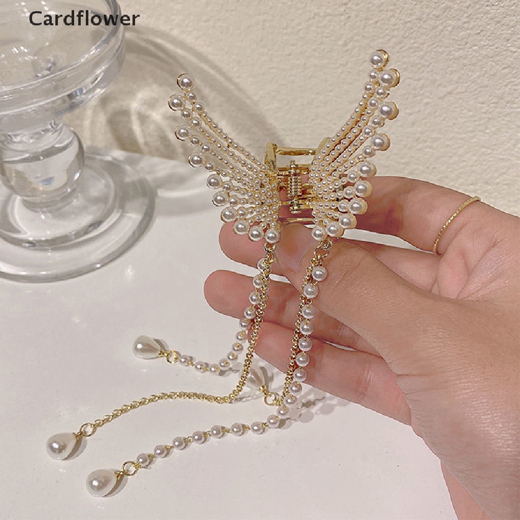 < Cardflower > Kẹp Tóc Tua Rua Bướm / Cá Mập Hình Học Bằng Kim Loại Thời Trang Vintage Mới Đang Giảm Giá