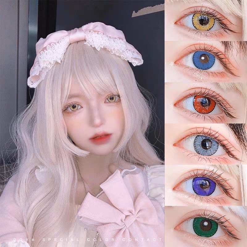 1 Cặp Lens Demon Đủ Màu 0 Độ Cosplay