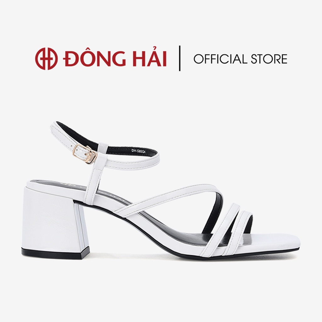 Giày sandal cao gót Đông Hải thiết kế quai da phối gót vuông 6cm - S85Q4