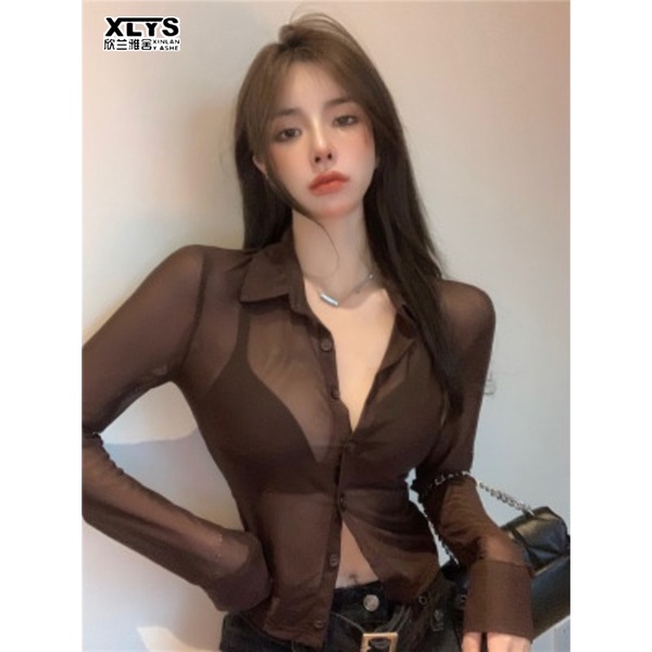 Áo lưới XINLANYASHE gợi cảm thời trang mùa hè 2023 dành cho nữ