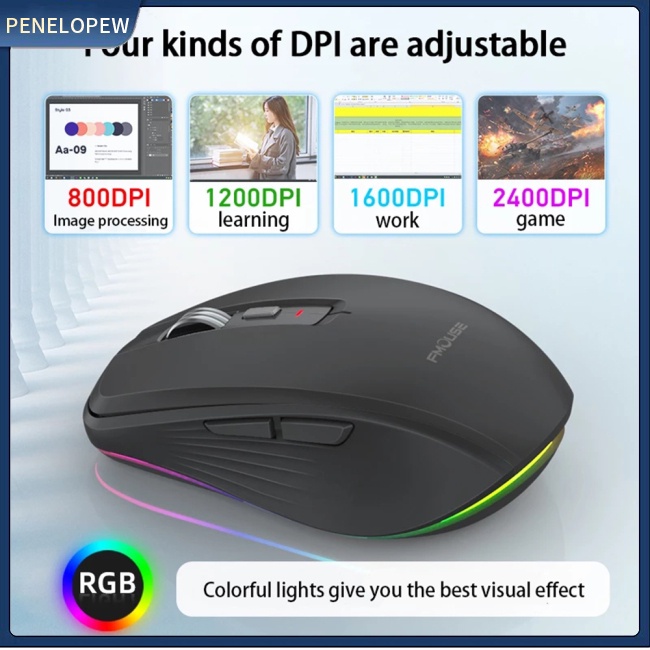 Chuột không dây 2.4g Bluetooth 5.1 Chế Độ Kép 2400dpi