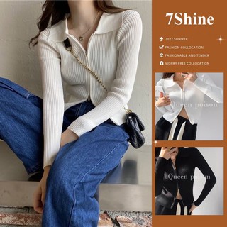 Áo cardigan dệt kim dài tay sexy khoá ngực áo khoác ngắn ngang eo