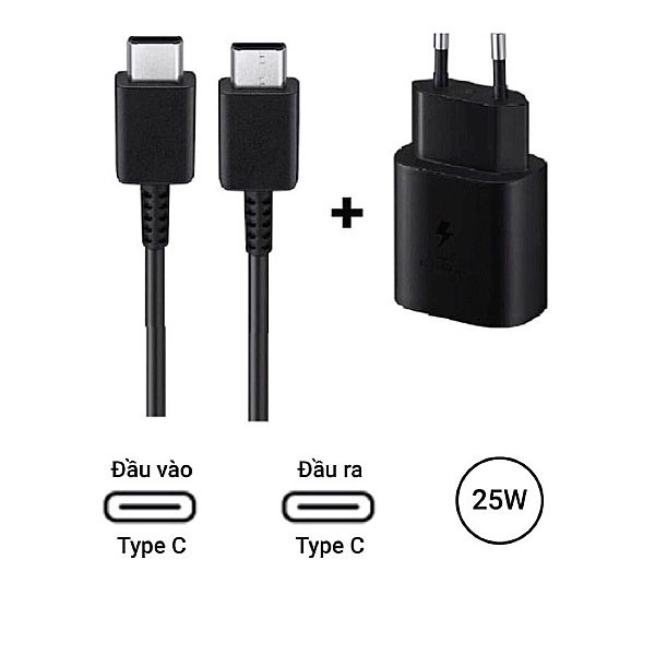 Bộ Củ Cáp Sạc Nhanh 25W Type C Cho Máy Note 8-20.. A50,51,70,71.. S10,20,21,22 Ultra ALEISTER