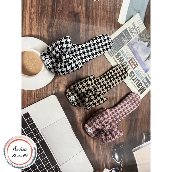 Dép Bản Nơ Phồng CARO SIÊU HÓT 2022 dạo phố đi biển cực xinh.