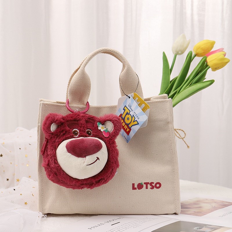 (Sẵn- CHÍNH HÃNG)Túi xách chính hãng tặng kèm charm gấu dâu LOTSO