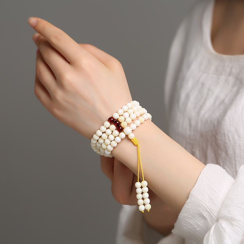 Chuỗi 108 Hạt Đá Tự Nhiên Màu Hổ Phách Tự Nhiên Dùng Làm Vòng Tay / Dây Chuyền