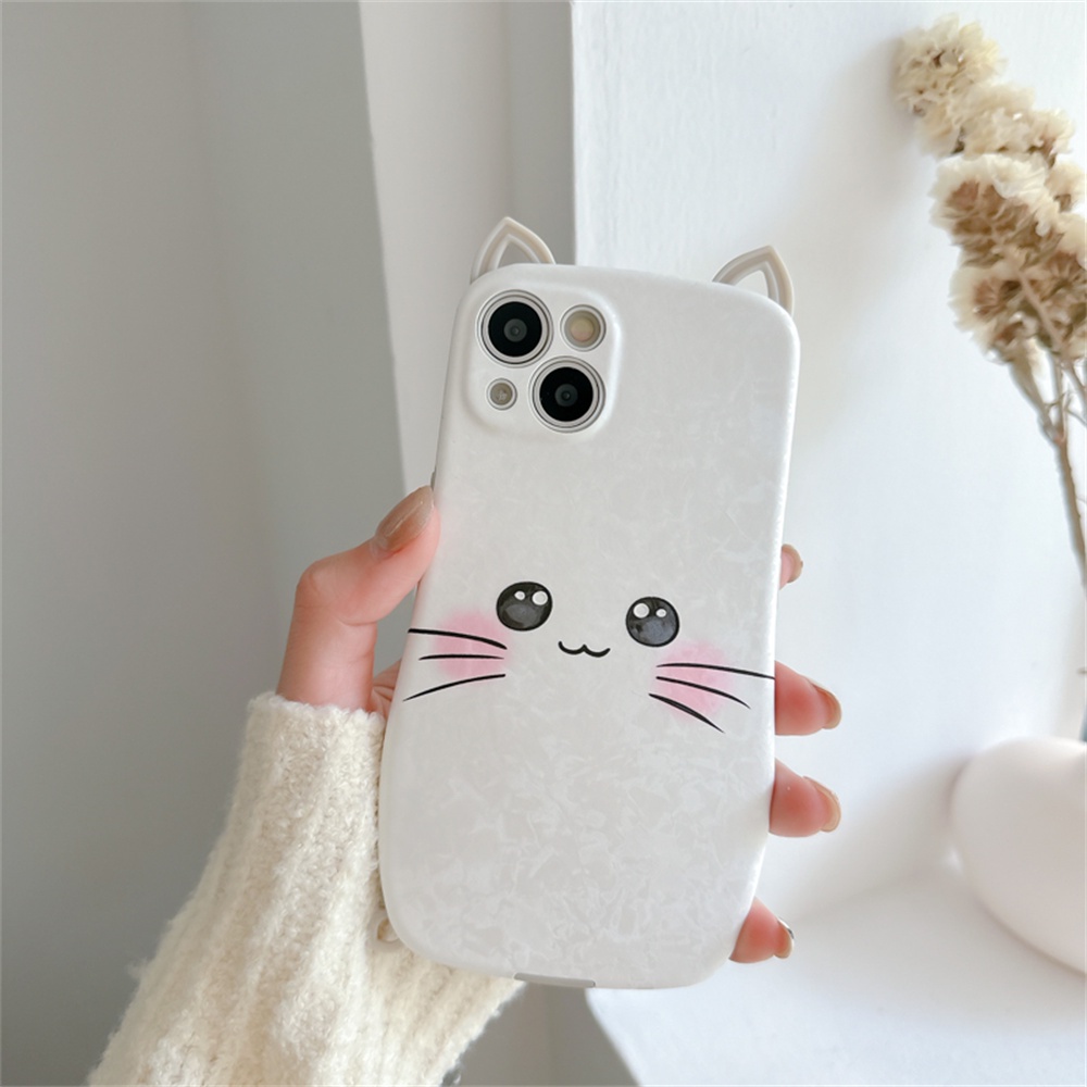 Ốp Điện Thoại TPU Mềm Hình Mèo 3D Cho iPhone 14 13 12 11 Pro Max 12Pro 13Pro 14Pro 14Plus 13ProMax X XS Max XR 7 8 Plus