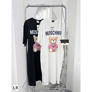 Đầm Dáng Suông Váy Suông Cotton Hoạ Tiết Gấu MOSCHi Fom Rộng Chất cotton Thấm Mồ Hôi
