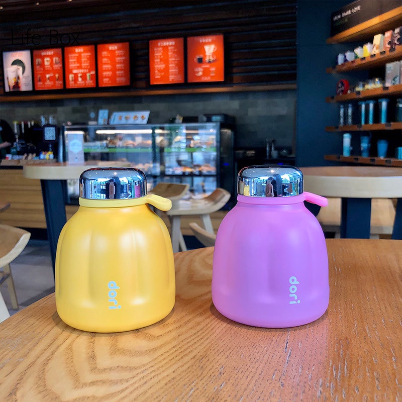 Bình Nước Giữ Nhiệt Bằng Thép Không Gỉ 304 Họa Tiết Hoạt Hình Dễ Thương