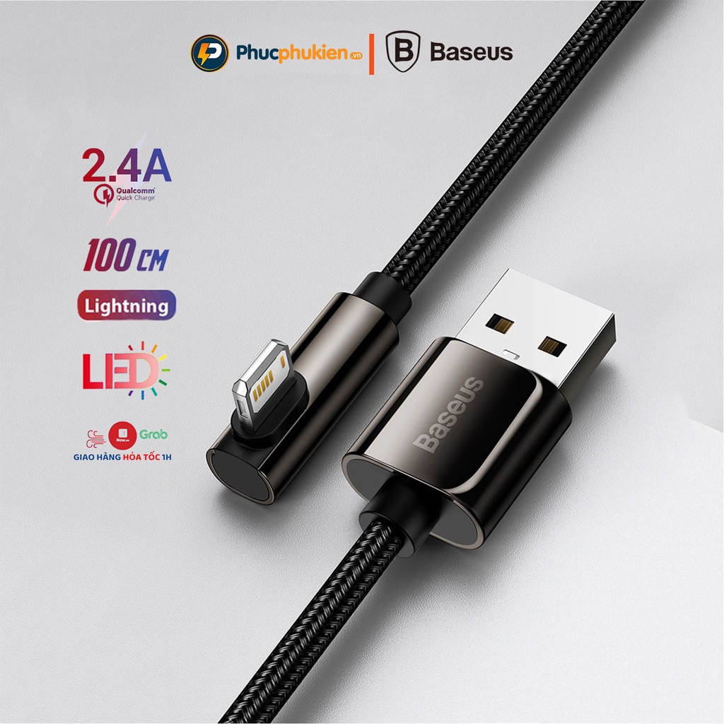 Dây sạc lightning 2m Baseus Legend hỗ trợ sạc nhanh 12w chống gẫy gập cho iPhone 5 đến 14 pro max - Phúc Phụ Kiện Baseus