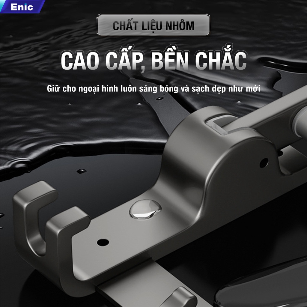 Giá treo khăn tắm nhôm gắn tường gấp gọn Enic - Hộp đựng giấy vệ sinh - Kệ phòng tắm 2 tầng đa năng - Chổi cọ toilet