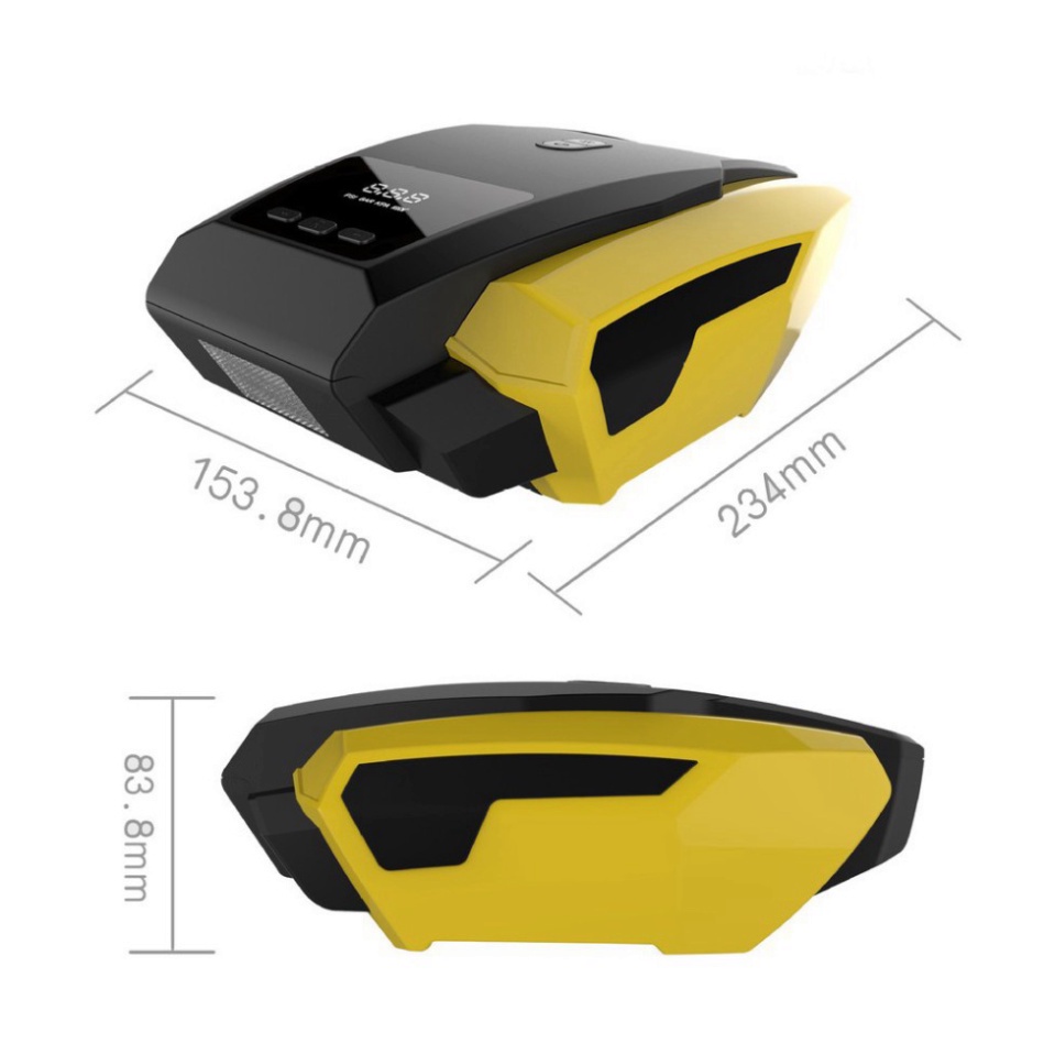 Bơm Lốp Ô Tô - Máy Bơm Điện Tử 1 Xi Lanh, Tự Ngắt Hiển Thị Màn Led, Nguồn Tẩu 12V, Có Đèn Xe thơm