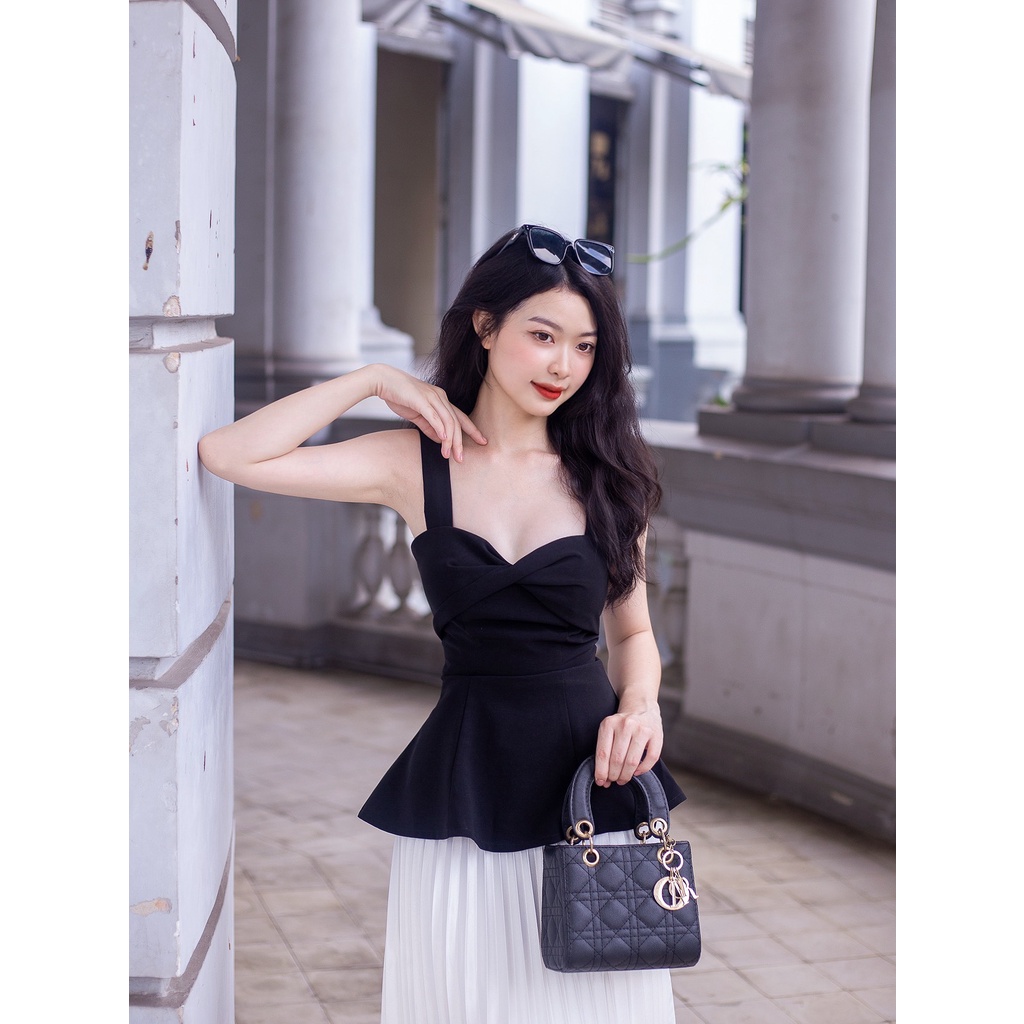 VELLE DESIGN Áo cup ngực Josi chất terrin Hàn dày dặn co giãn tốt không nhăn