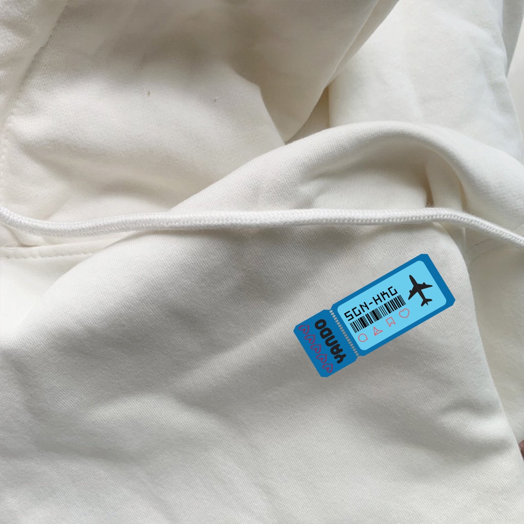 Áo Hoodie Form Rộng YANDO OUTFITS P013 Flight Tickets 350GSM Local Brand