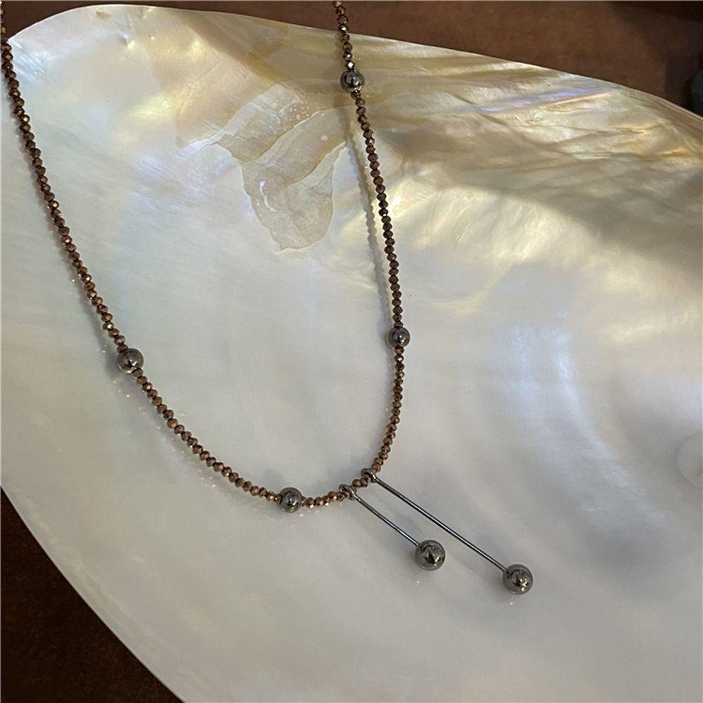 LOMBARD Vòng cổ Đồng Y2K Đính Đá Quý Nhân Tạo Thanh Lịch Cho Nữ