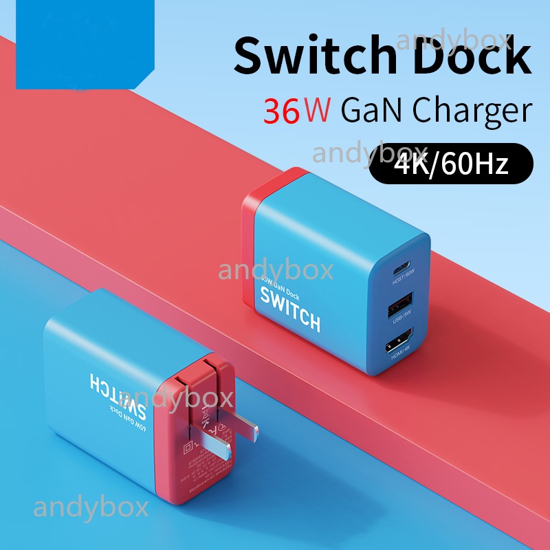 NINTENDO Dock Sạc Nhanh 4K HDMI-Compatable Cho Laptop / iPad / Điện Thoại