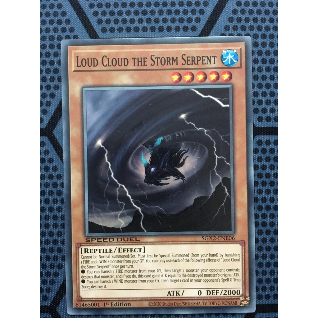 Thẻ bài yugioh speed duel - Loud Cloud the Storm Serpent - SGX2-ENE06 - Common 1st Edition