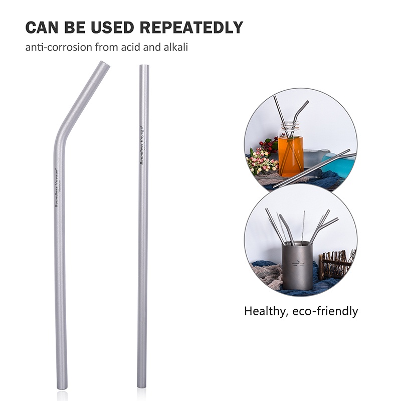 Ống Hút Titan Dạng Cong Siêu Nhẹ Có Thể Tái Sử Dụng