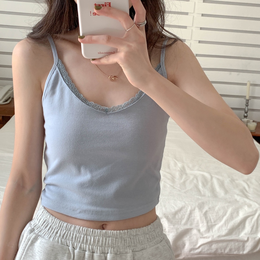 Áo hai dây SUXI họa tiết hoa thời trang xuân hè quyến rũ cho nữ