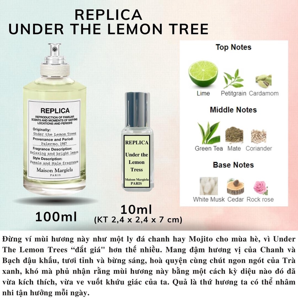 Nước hoa cao cấp - Replica Colllection Under The Lemon Trees EDT (Dưới tán cây chanh)