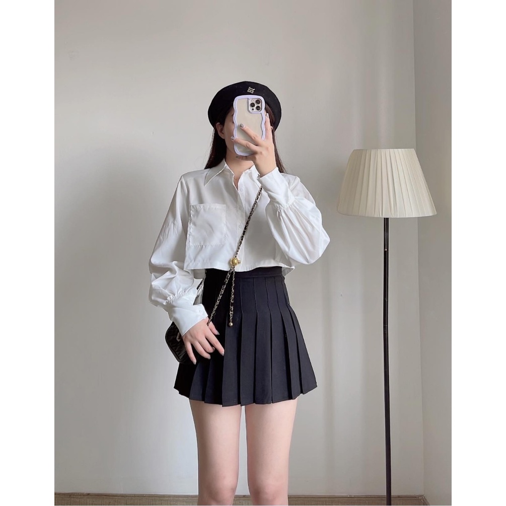 Áo sơ mi croptop dáng ngắn thời trang chuẩn hàng loại 1