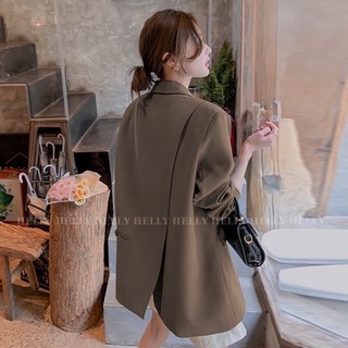 Áo blazer nữ phom suông xẻ tà helly shop