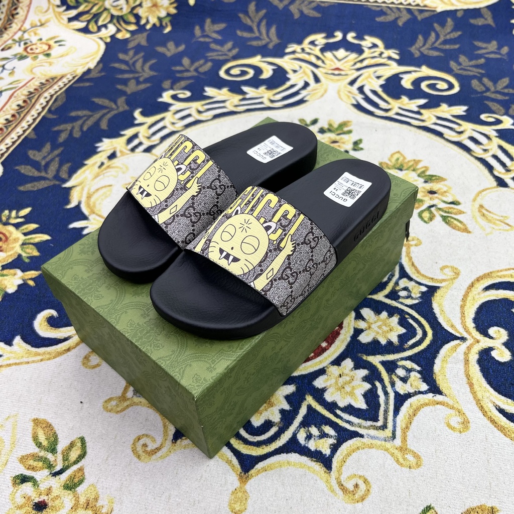 Dép lê quai ngang Gucci mèo fullbox bill thẻ LA on web