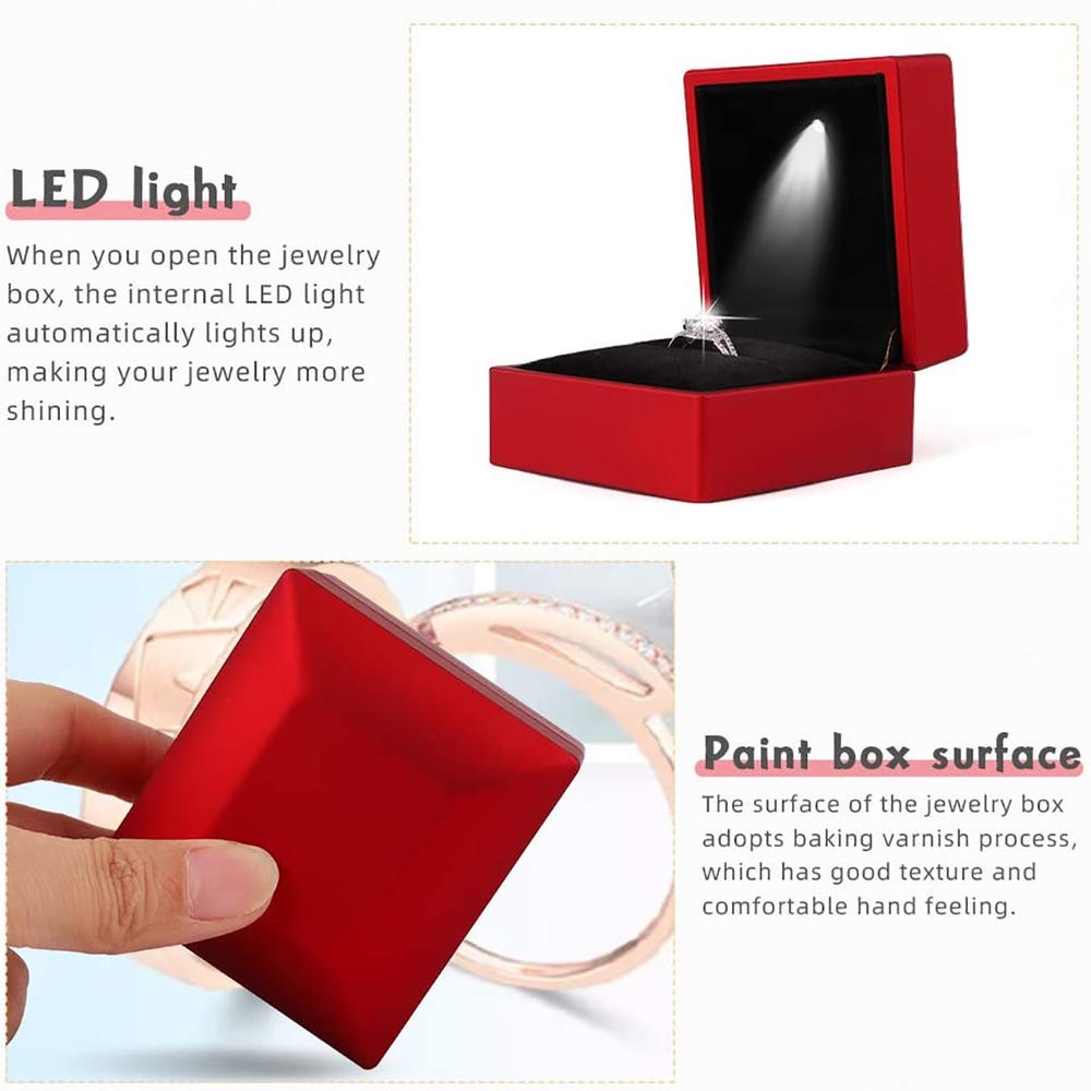 Hộp Đựng Nhẫn Đính Hôn Có Đèn LED Độc Đáo