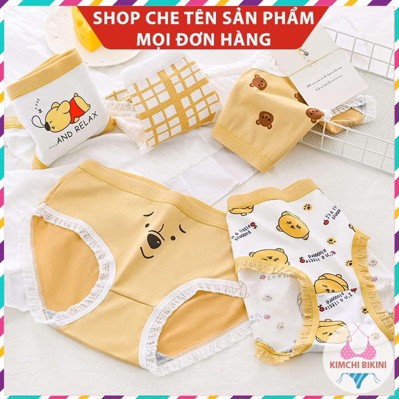 Quần lótnữ in hình dễ thương KIMCHIBIKINI Quần sịt nữ co dãn mặc thoải mái thấm hút tốt QL112