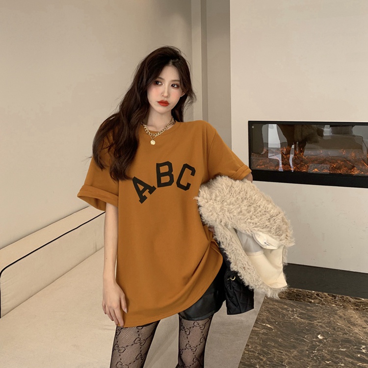 Áo Thun Tay Ngắn Cổ Tròn In Chữ Đơn Giản Thời Trang Mùa Hè Cho Nữ