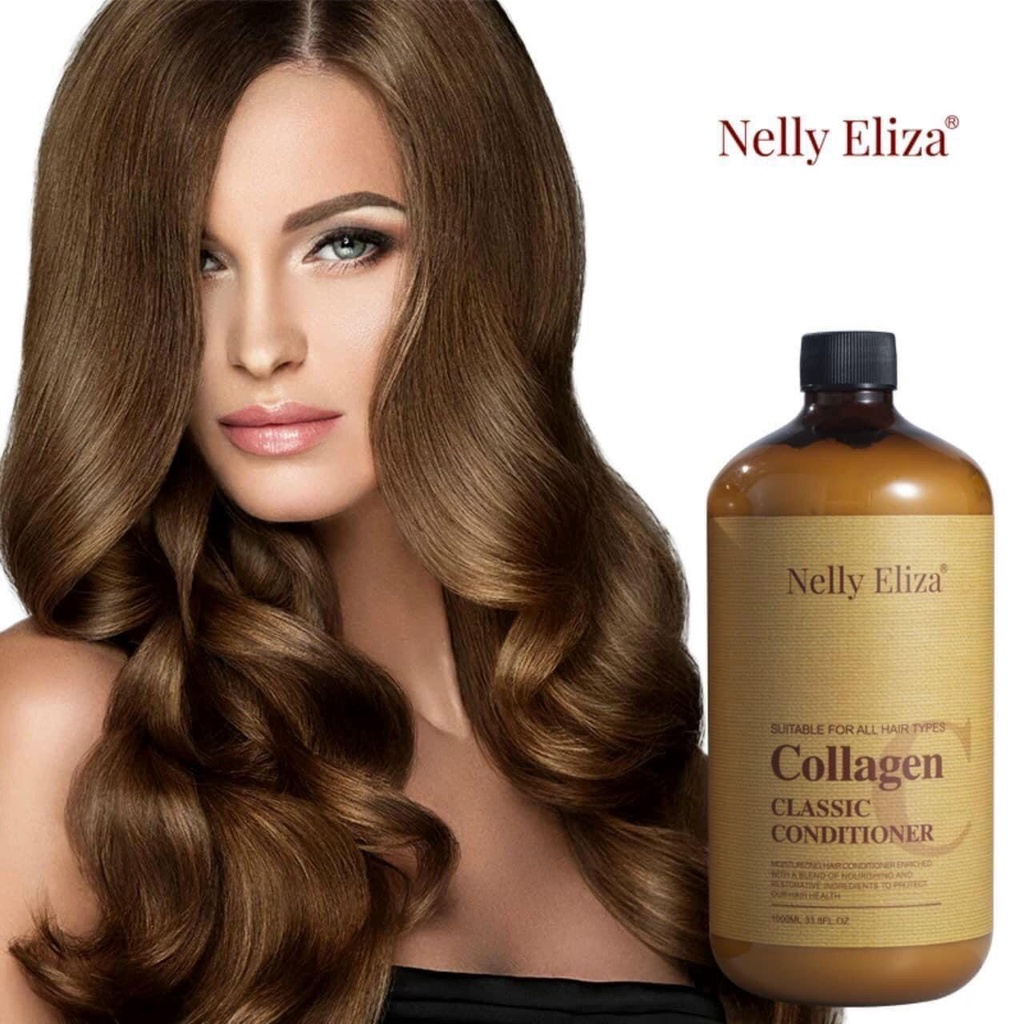 Bộ đôi dầu gội dầu xả Nelly Eliza Collagen Classic 1000ml chính hãng