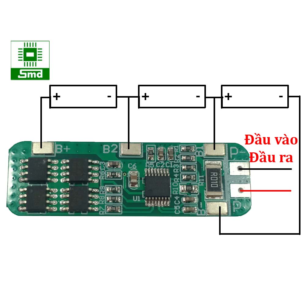 Mạch sạc và bảo vệ 3 cell pin 18650 12.6V 10A